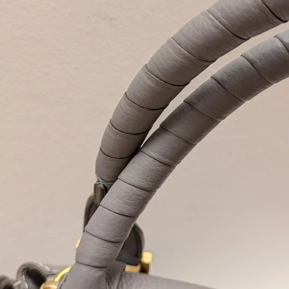 ⚡SOLD⚡NWT Chloé Marcie Satchel Bag in Cashmere Grey Grain Leather - Picture 8 of 16